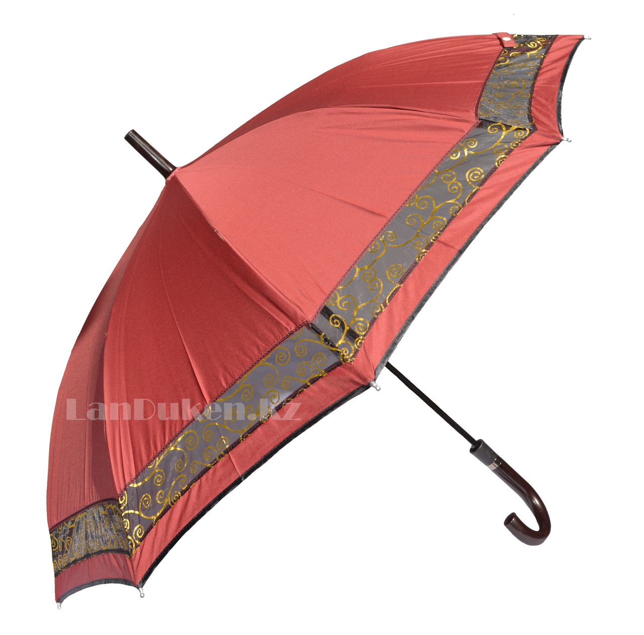 Женский Зонт трость бардовый полуавтомат