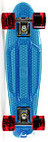 Пластборд (Пенни борд) 22,5" TRANSPARENT (синяя прозрачная дека / вишневые прозрачные колеса), фото 4