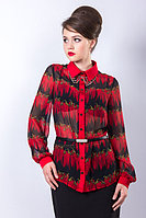 Роскошная рубашка полуприлегающего силуэта из полотна «шифон». 46 р.