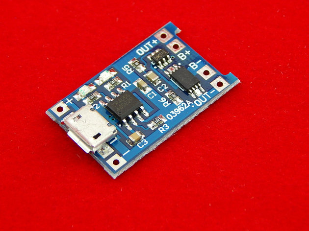 Модуль зарядки литий-ионных аккумуляторов EM4056A на TP4056 до 1A (micro USB), фото 2