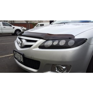 Защита фар Mazda 6 2002-2007 седан с чёрным рисунком - фото 1 - id-p28785757