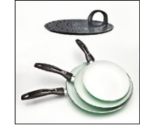 Набор из 3 сковородок с керамическом покрытием и одной крышки - фото 3 - id-p1592979