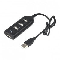 USB HUB концентратор-разветвитель (4 порта USB 2.0) черный