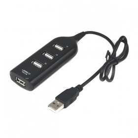 USB HUB концентратор-разветвитель (4 порта USB 2.0) черный - фото 1 - id-p28846749