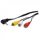 Кабель Audio(m) 3.5mm - 3RCA(m)(тюльпаны), 1.5m
