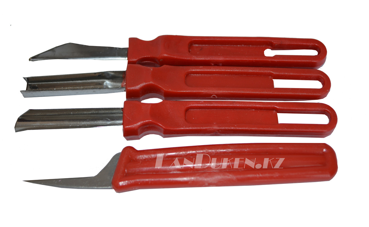 Набор для карвинга мини 4 предмета (ножи для карвинга красные) - фото 2 - id-p28873064