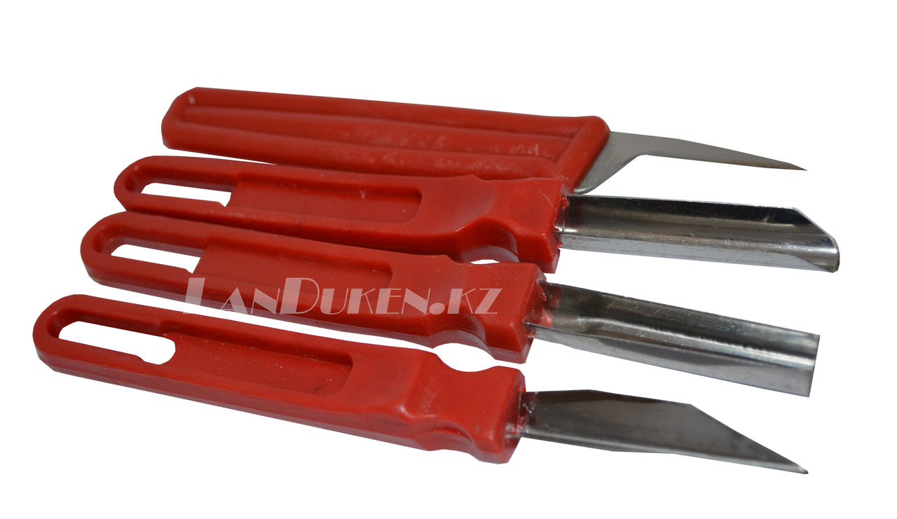 Набор для карвинга мини 4 предмета (ножи для карвинга красные) - фото 3 - id-p28873064