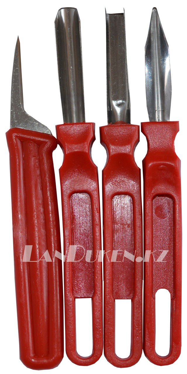 Набор для карвинга мини 4 предмета (ножи для карвинга красные)