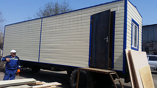 Утепленный вагон на шасси 9 метров для полевого стана 3