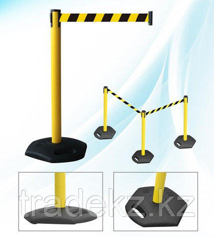 Стойка с вытяжной лентой тенсатор Barrier Belt Industrial (лента 3.65 м), фото 2