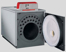 Газ немесе дизель отынымен жұмыс істейтін Unical Modal 93 кВТ ыстық су жылыту қазандығы, Италия даңғылы.