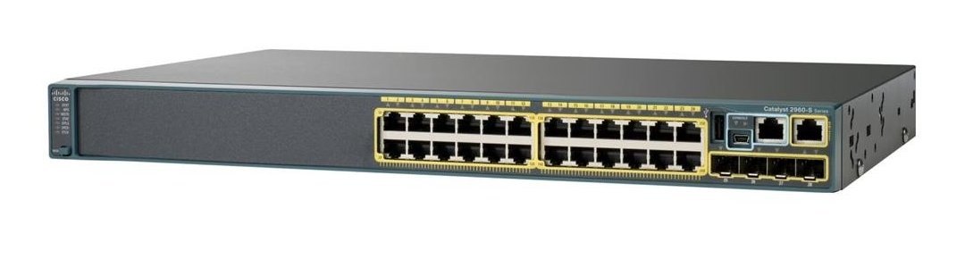 Cisco WS-C2960X-24PS-L Коммутатор Catalyst 2960 c 24 портами 10/100/1000 Gigabit Ethernet, 4 портами SFP