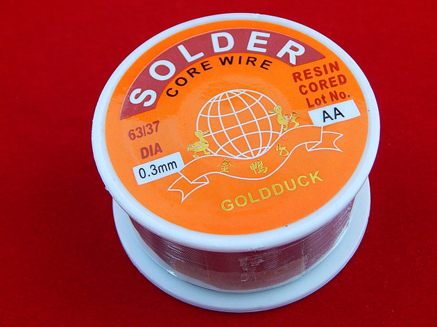 Припой Solder Golden Duck 63/37, 0.3 мм в катушке 100гр, фото 2
