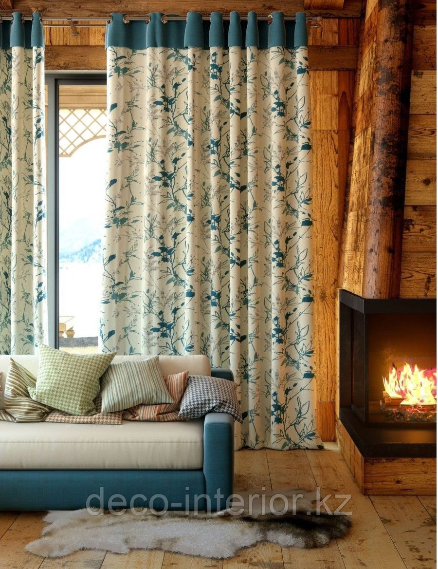 Портьерная ткань для штор и обивки мебели, графический растительный узор