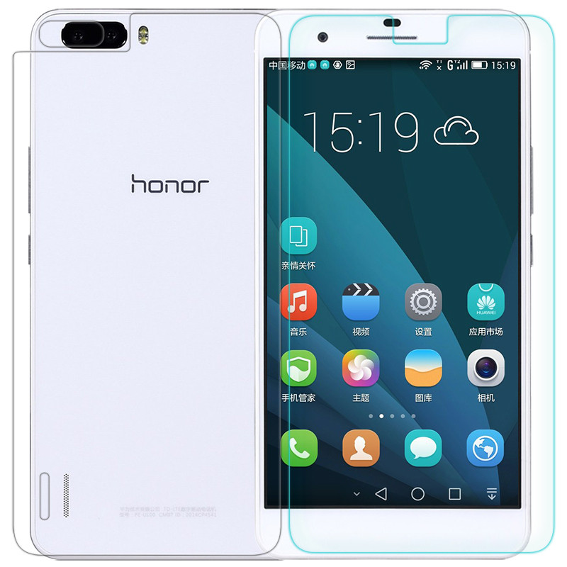 Противоударное защитное стекло Crystal на Huawei Honor 6 (двухсторонний)