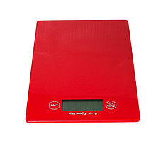 Электронные кухонные весы, прямоугольные (красные)