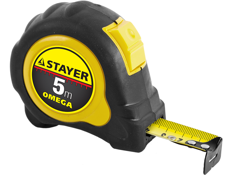 (3402-05-19_z01) Рулетка STAYER "MASTER" "OMEGA" автостоп, обрезиненный корпус, 5мх19мм