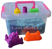 Кинетический песок для детей средний (1 класс), живой песок (голубой)