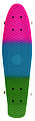 Пластборд (Пенни борд) 22" TROPIC (дека с принтом триколор матовый / прозрачные колеса со светодиодами), фото 3