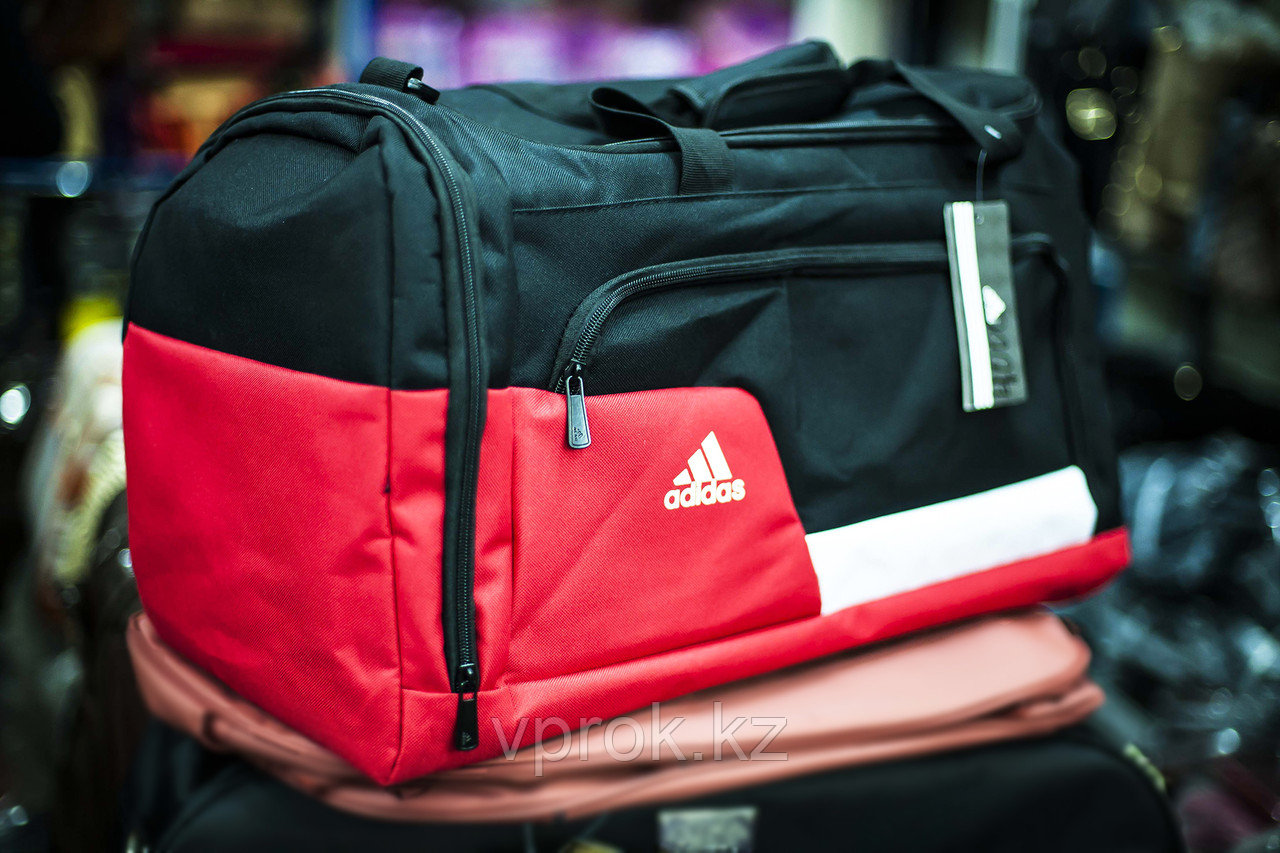 Спортивная дорожная сумка "ADIDAS" (черно-красная) - фото 1 - id-p29965398