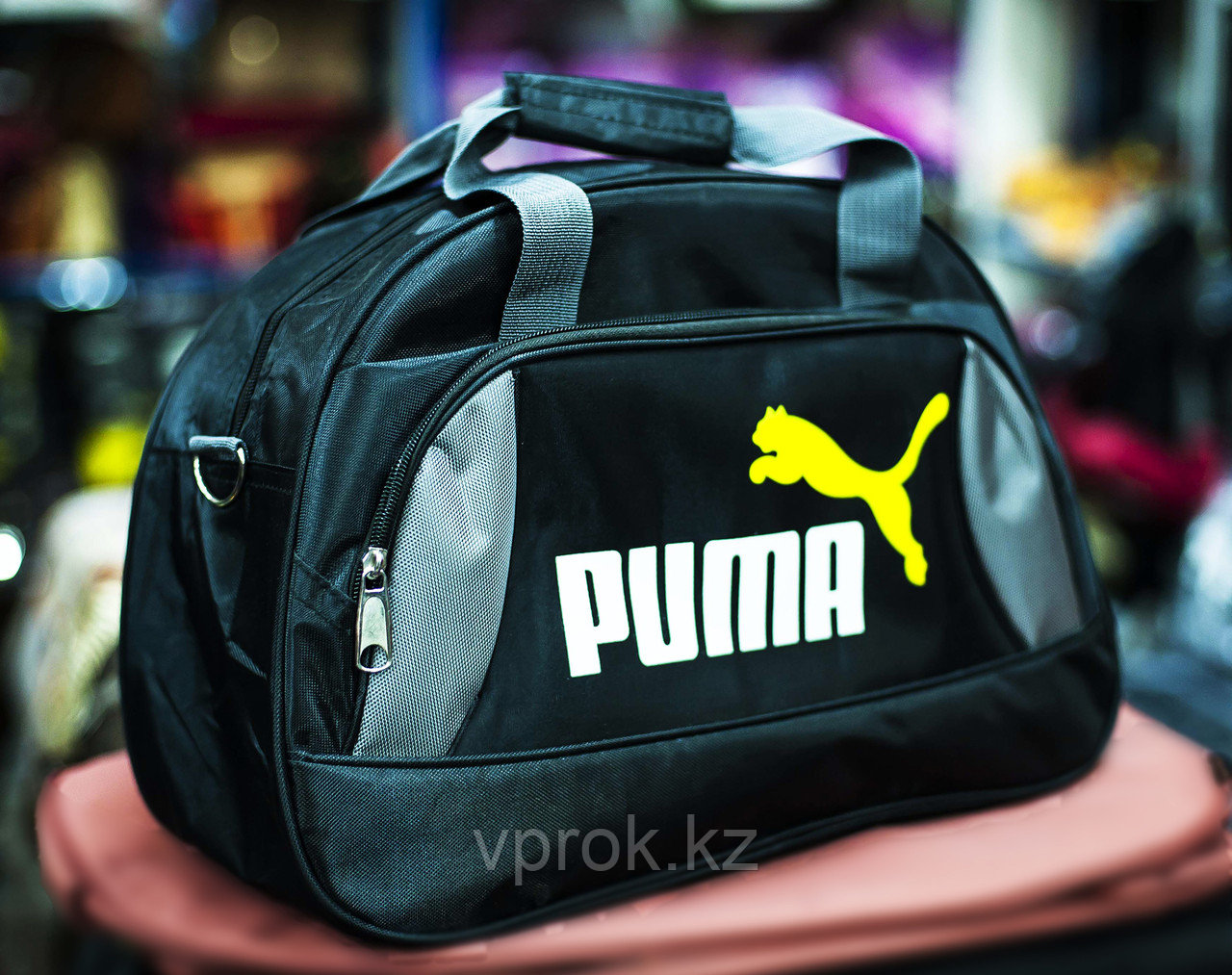 Спортивная сумка "PUMA" среднего размера, 42х17х30см, (черная) - фото 1 - id-p30063587