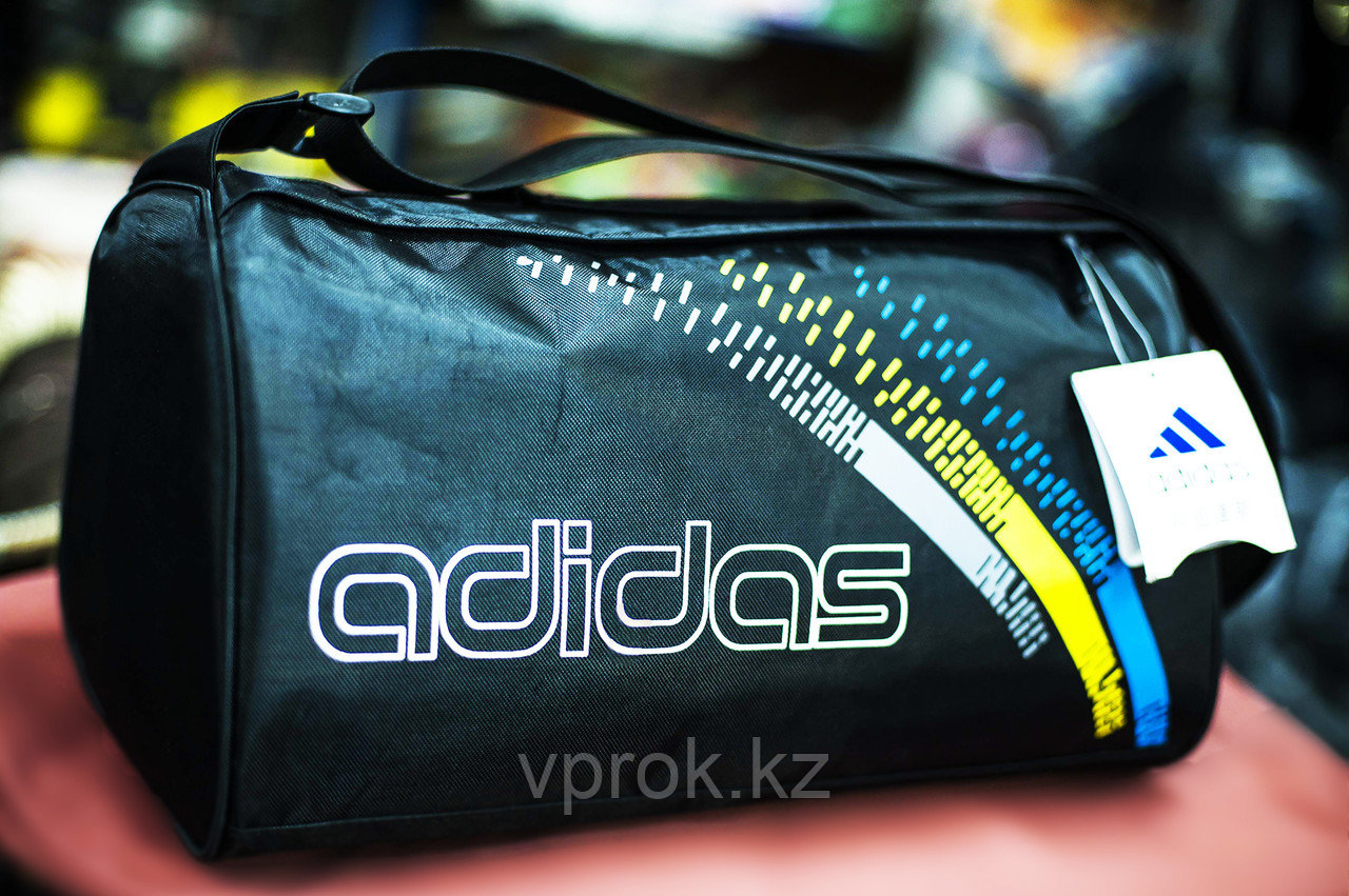 Спортивная наплечная сумка "ADIDAS" (черная) - фото 1 - id-p30067382