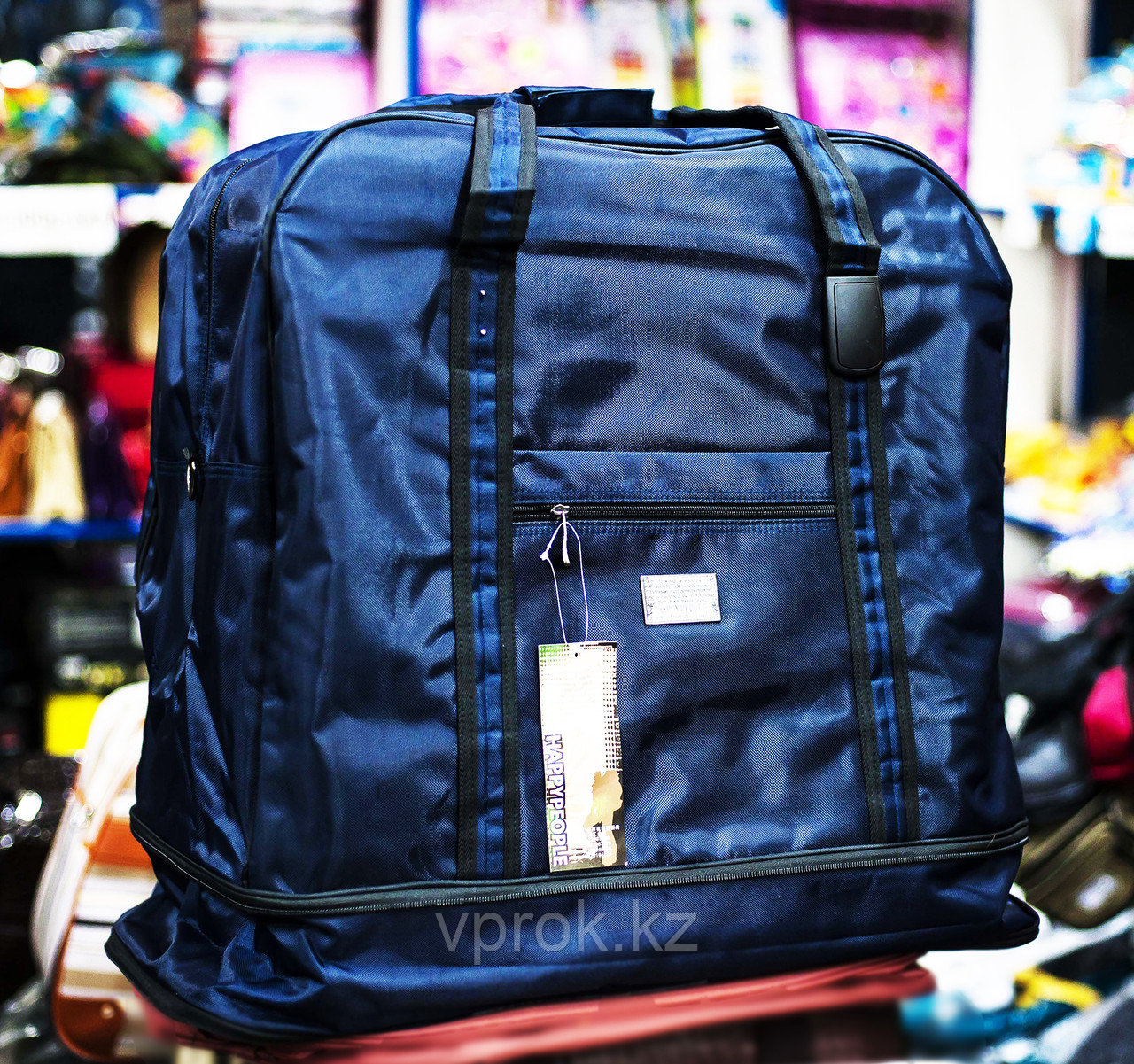 Дорожная сумка "Happypeople", большая, с двойным дном (синяя) - фото 1 - id-p30068972
