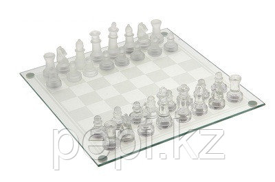 Шахматы из стекла с прозрачной доской 25*25