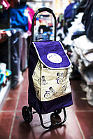 Универсальная сумка-тележка на двух колесах, 26х31х88см (фиолетовая)