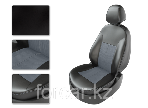 Чехлы модельные RENAULT DUSTER AIRBAG с 2015 черный/серый/серый, фото 2