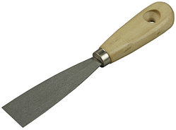 Шпательная лопатка STAYER "PROFI" c нержавеющим полотном, деревянная ручка, 100мм