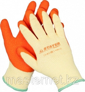 Перчатки STAYER "EXPERT" рабочие с рельефным латексным покрытием, 10 класс, L-XL