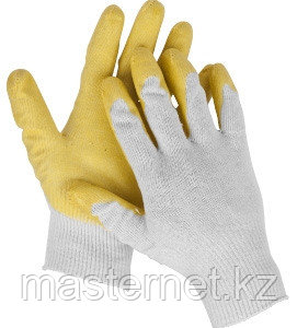 Перчатки STAYER "МASTER" трикотажные, обливная ладонь из латекса, х/б, 13 класс, L-XL