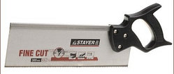 Ножовка для стусла c обушком (пила) STAYER 300 мм, 8 TPI, прямой закаленный зуб, точный рез.