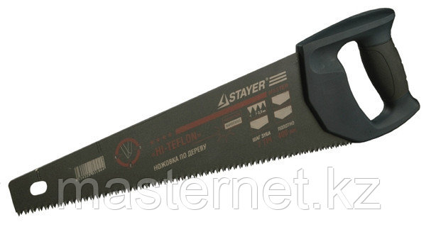 Ножовка универсальная (пила) STAYER BlackMAX 400 мм, 7TPI, тефлон покрытие, рез вдоль и поперек волокон, для
