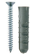 Дюбель ЗУБР "МАСТЕР" распорный полипропиленовый, тип "Ёжик", в комплекте с шурупом, 5 х 30 / 3,0 х 40 мм, 15