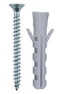 Дюбель ЗУБР "МАСТЕР" распорный полипропиленовый, тип "ЕВРО", в комплекте с шурупом, 6 х 40 / 4,0 х 50 мм, 10