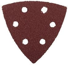 Треугольник шлифовальный ЗУБР "МАСТЕР" универсальный на велкро основе, 6 отверстий, Р60, 93х93х93мм, 5шт
