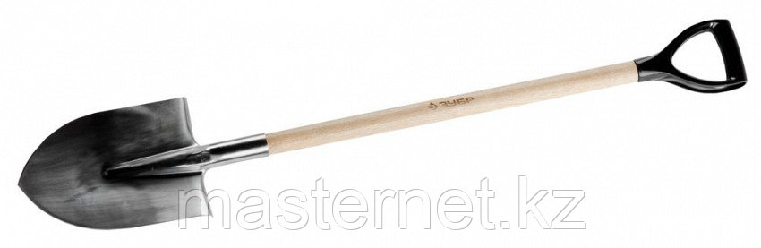 Лопата ЗУБР "ЭКСПЕРТ" штыковая из нержавеющей стали, деревянный черенок из ясеня, пластиковая рукоятка, - фото 1 - id-p30356348