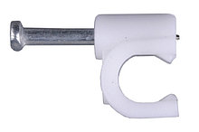 Скоба-держатель ЗУБР "МАСТЕР" полипропиленовая, для круглого кабеля, с оцинкованным гвоздем, 4 мм, 50 шт