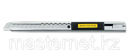 Нож OLFA с выдвижным лезвием и корпусом из нержавеющей стали, 9мм