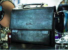 Мужская сумка-портфель "CANTLOR 002", 26х37см (черная)