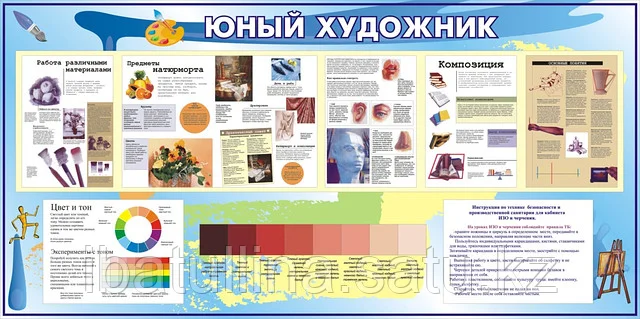 Стенд "Стили и эпохи в живописи" 2.55x1.15 арт. ШК-0930 купить по цене от 7330 р