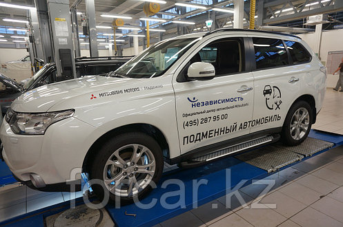 Пороги алюминиевые (Sapphire Silver) Mitsubishi Outlander (Митсубиши Аутлендер) (06-12;12-;15-)/ASX (2010-)/Pe, фото 2