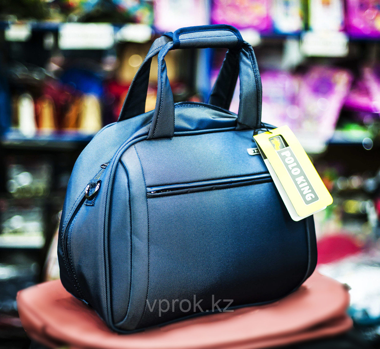 Женская сумка-саквояж "POLO KING", 40х18х30см (светло-серая) - фото 1 - id-p30456234