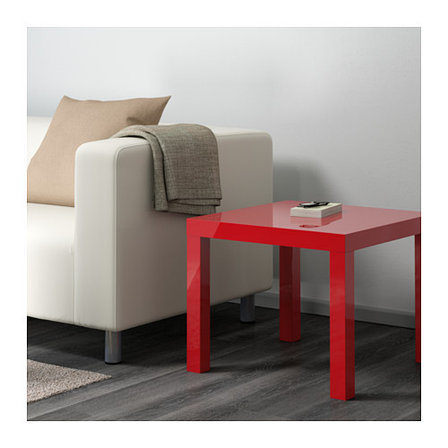 Журнальный столик ЛАКК глянцевый красный ИКЕА, IKEA, фото 2