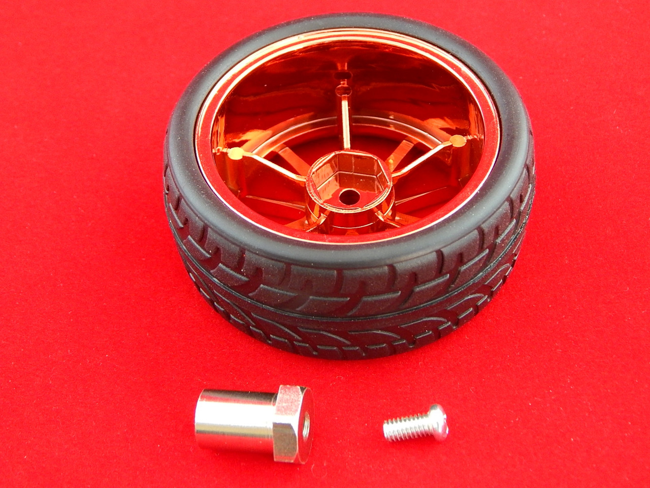 Пластиковое колесо + резиновая шина (65мм) - фото 1 - id-p30641227