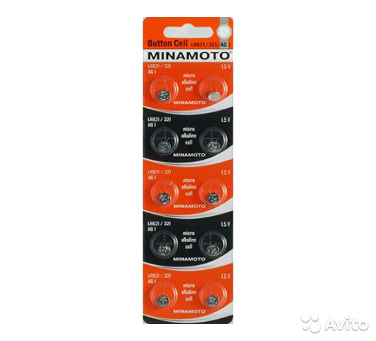 Батарейка MINAMOTO AG1, LR60, LR621, 364. 164