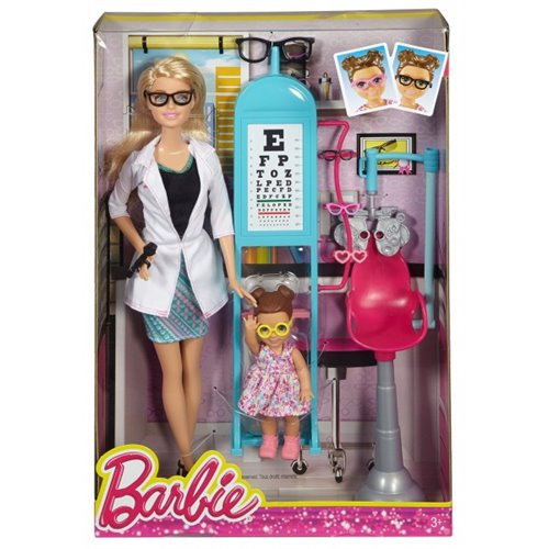 Barbie "Профессии" Игровой набор "Кукла Барби - Офтальмолог", Кем быть?