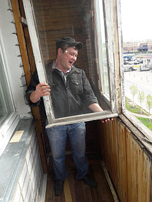 Остекление + обшивка балкона ул. Жумабаева 18 1